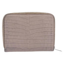 Saint Laurent Bifold Wallet Leather Pink Silver Auth bs38052-3