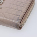 Saint Laurent Bifold Wallet Leather Pink Silver Auth bs38052-8