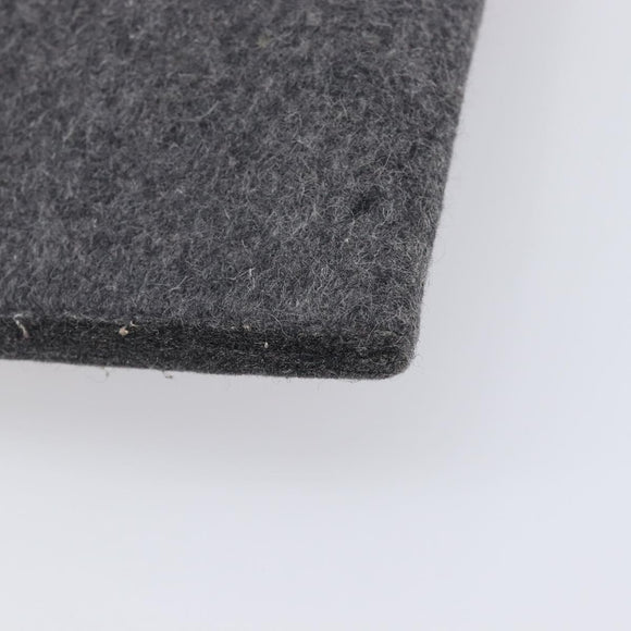 HERMES Toudou Clutch Bag Felt Gray Silver Auth bs38053