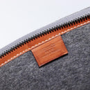 HERMES Toudou Clutch Bag Felt Gray Silver Auth bs38053-13