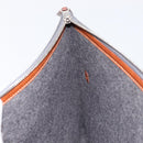HERMES Toudou Clutch Bag Felt Gray Silver Auth bs38053-15