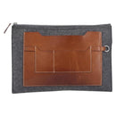 HERMES Toudou Clutch Bag Felt Gray Silver Auth bs38053-2