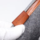 HERMES Toudou Clutch Bag Felt Gray Silver Auth bs38053-20