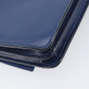 PRADA Shoulder Wallet Safiano Leather Blue Silver Auth bs38058-15