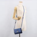 PRADA Shoulder Wallet Safiano Leather Blue Silver Auth bs38058-33