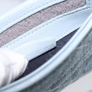 Christian Dior Canage Shoulder Bag Denim Blue Gold Auth bs38061A-19