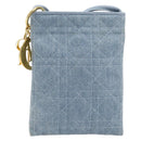 Christian Dior Canage Shoulder Bag Denim Blue Gold Auth bs38061A-2