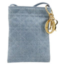 Christian Dior Canage Shoulder Bag Denim Blue Gold Auth bs38061A-3