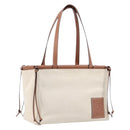 LOEWE Cushion Tote Bag Canvas White Auth bs38063A-1