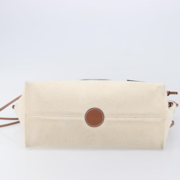 LOEWE Cushion Tote Bag Canvas White Auth bs38063A