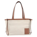 LOEWE Cushion Tote Bag Canvas White Auth bs38063A-2
