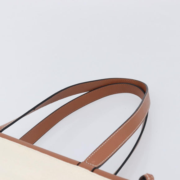 LOEWE Cushion Tote Bag Canvas White Auth bs38063A