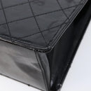 CHANEL Matelasse Hand Bag Patent Leather Black Gold CC Auth bs38065-10