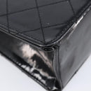 CHANEL Matelasse Hand Bag Patent Leather Black Gold CC Auth bs38065-11