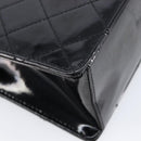 CHANEL Matelasse Hand Bag Patent Leather Black Gold CC Auth bs38065-13