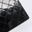 CHANEL Matelasse Hand Bag Patent Leather Black Gold CC Auth bs38065-14