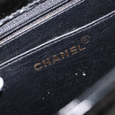 CHANEL Matelasse Hand Bag Patent Leather Black Gold CC Auth bs38065-17