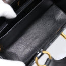 CHANEL Matelasse Hand Bag Patent Leather Black Gold CC Auth bs38065-18