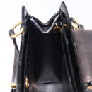 CHANEL Matelasse Hand Bag Patent Leather Black Gold CC Auth bs38065-20