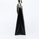CHANEL Matelasse Hand Bag Patent Leather Black Gold CC Auth bs38065-5