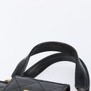CHANEL Matelasse Hand Bag Patent Leather Black Gold CC Auth bs38065-8