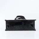 CHANEL Matelasse Hand Bag Patent Leather Black Gold CC Auth bs38065-9