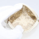 CHANEL Pouch Caviar Skin White Gold CC Auth bs38066-14