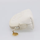 CHANEL Pouch Caviar Skin White Gold CC Auth bs38066-4