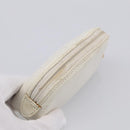 CHANEL Pouch Caviar Skin White Gold CC Auth bs38066-6