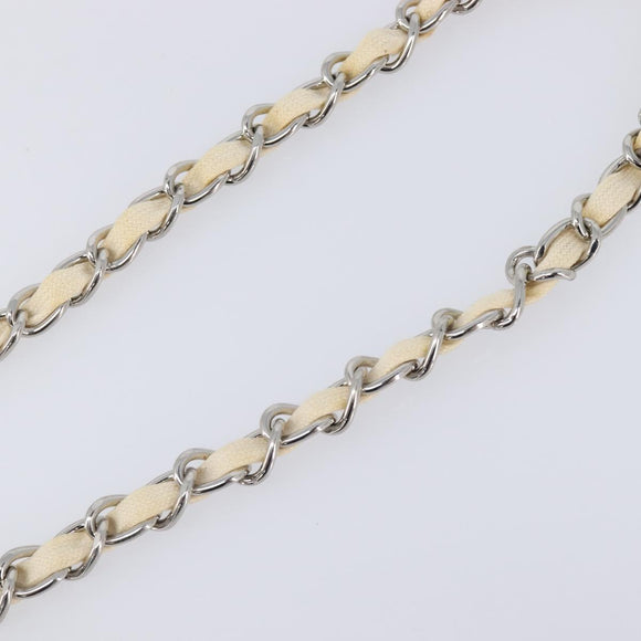 CHANEL Chain Belt Metal 31.5"" Silver CC Auth bs38068