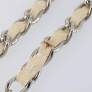 CHANEL Chain Belt Metal 31.5"" Silver CC Auth bs38068-16