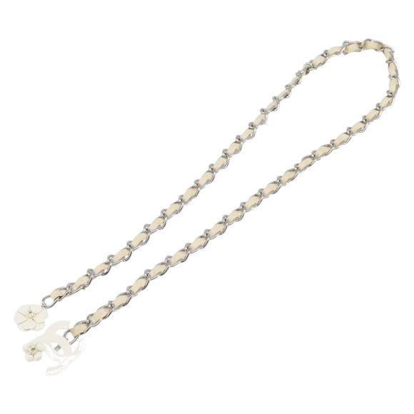 CHANEL Chain Belt Metal 31.5"" Silver CC Auth bs38068