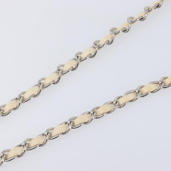 CHANEL Chain Belt Metal 31.5"" Silver CC Auth bs38068