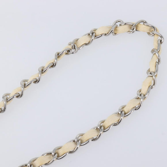 CHANEL Chain Belt Metal 31.5"" Silver CC Auth bs38068