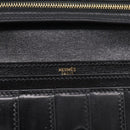 HERMES Bairn Classic Long Wallet Leather Black Gold Auth bs38071-12