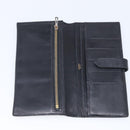 HERMES Bairn Classic Long Wallet Leather Black Gold Auth bs38071-13