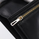 HERMES Bairn Classic Long Wallet Leather Black Gold Auth bs38071-19