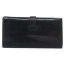 HERMES Bairn Classic Long Wallet Leather Black Gold Auth bs38071-3