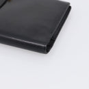 HERMES Bairn Classic Long Wallet Leather Black Gold Auth bs38071-8