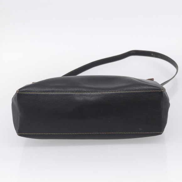LOEWE Velazquez Hand Bag Leather 2way Black Gold Auth bs38072