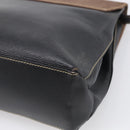 LOEWE Velazquez Hand Bag Leather 2way Black Gold Auth bs38072-14