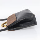 LOEWE Velazquez Hand Bag Leather 2way Black Gold Auth bs38072-4