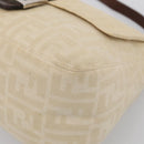 FENDI Zucca Canvas Mamma Baguette Shoulder Bag Beige Silver Auth bs38073A-10