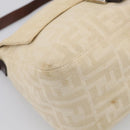 FENDI Zucca Canvas Mamma Baguette Shoulder Bag Beige Silver Auth bs38073A-11