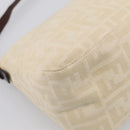 FENDI Zucca Canvas Mamma Baguette Shoulder Bag Beige Silver Auth bs38073A-13