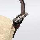 FENDI Zucca Canvas Mamma Baguette Shoulder Bag Beige Silver Auth bs38073A-14