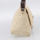 FENDI Zucca Canvas Mamma Baguette Shoulder Bag Beige Silver Auth bs38073A-4
