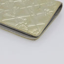 CHANEL Icon Line Long Wallet Leather Champagne Gold CC Auth bs38074-11