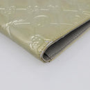 CHANEL Icon Line Long Wallet Leather Champagne Gold CC Auth bs38074-9