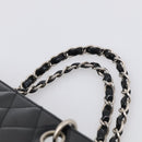 CHANEL Chain Matelasse Shoulder Bag Patent Leather Black Silver CC Auth bs38075-8